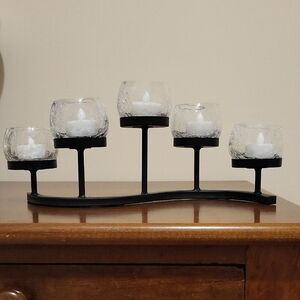Metal And Glass Candle Holder